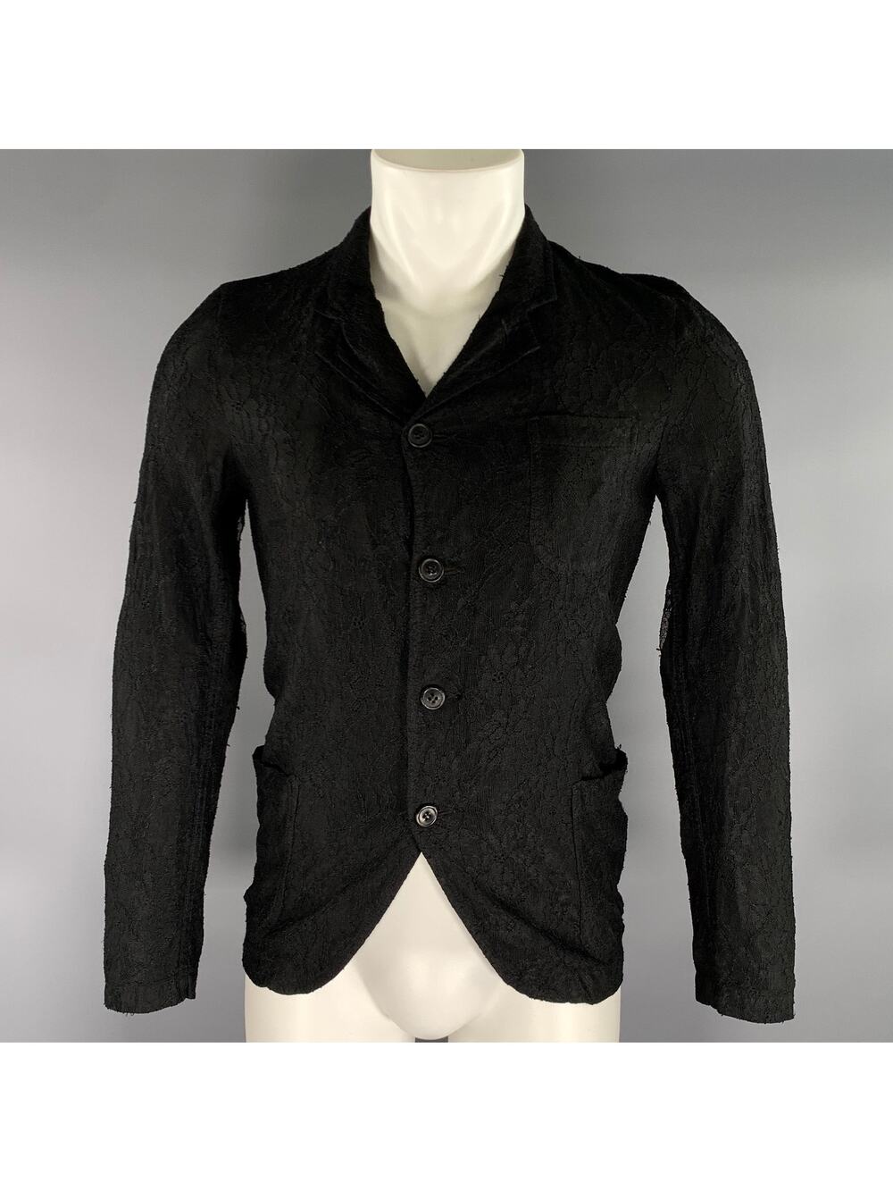 COMME des GARCONS Size XS Black Lace Notch Lapel Jacket